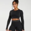 FLEX SPORTS LONG SLEEVE CROP TOP FOR SALE